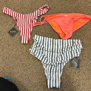NWT size small bikini bottom bundle ZAFUL